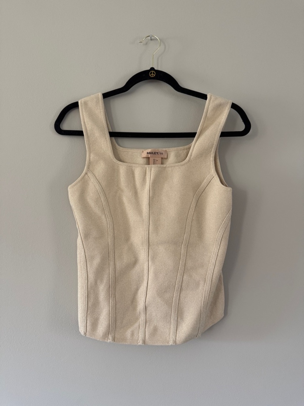 Bailey 44 Cream Structured Square-Neck Tank Top
